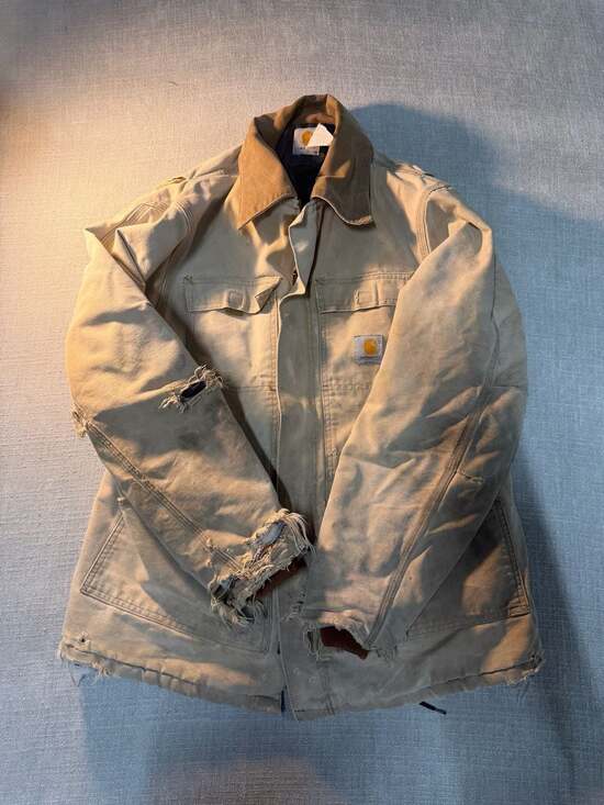 Carhartt Other - Vintage Carhartt Duck Canvas Quilt-Lined Chore Coat with Corduroy Collar